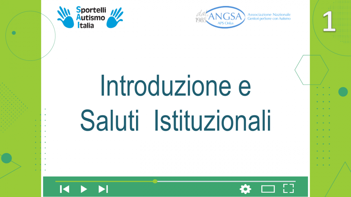 Convegno Nazionale Sportelli Autismo Italia-1a Giornata-19/10/23 Introduzione e Saluti Istituzionali con: - Dr.ssa Maria Assunta Palermo (Direttore generale della Direzione per lo studente, l'inclusione e l'orientamento scolastico); - Dr.ssa Zelda Ferrarese (Dirigente Scolastico dello Sportello Autismo di Vicenza); - Dr. Giovanni Marino (Presidente ANGSA Nazionale); - Dr.ssa Mariangela di Gneo (Uff. IV della Direzione generale per lo studente, l’inclusione e l’orientamento scolastico MIM); - On. Davide Faraone (Deputato alla Camera). Modera: Dr.ssa Claudia Munaro (Sportelli Autismo Italia).