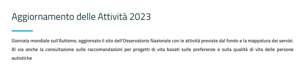 sito osservatorio nazionale autismo aggiornato