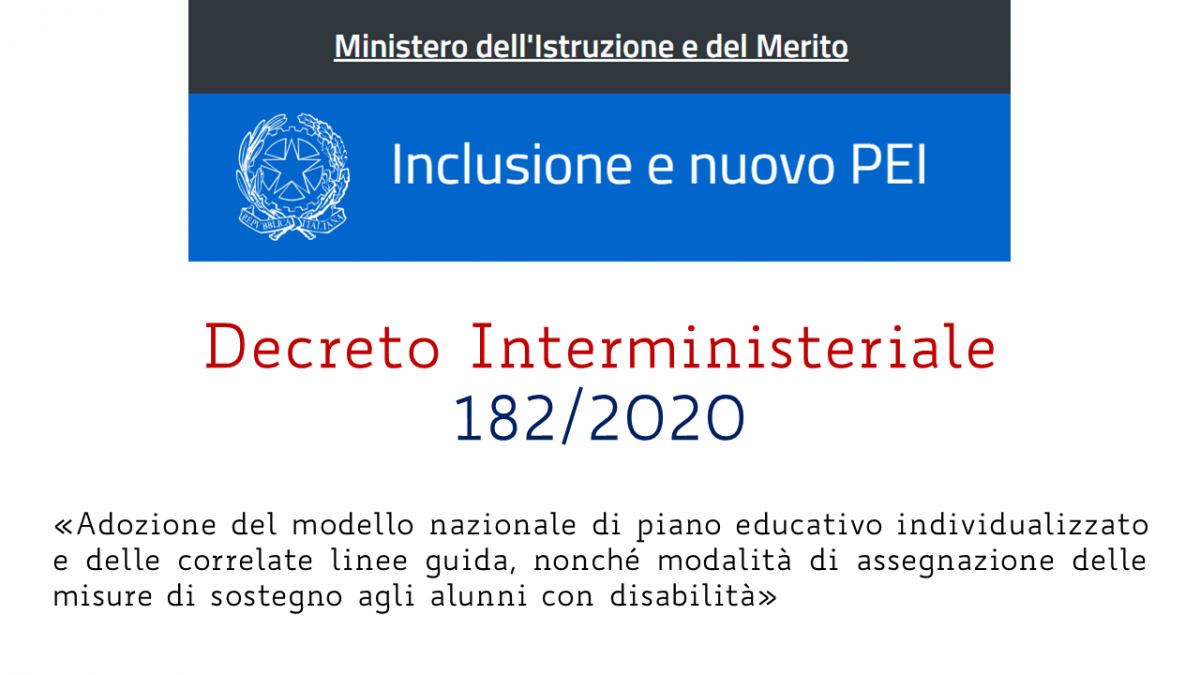 Adozione del modello nazionale di piano educativo individualizzato e delle correlate linee guida, nonché modalità di assegnazione delle misure di sostegno agli alunni con disabilità, ai sensi dell’articolo 7, comma 2-ter del decreto legislativo 13 aprile 2017, n. 66.